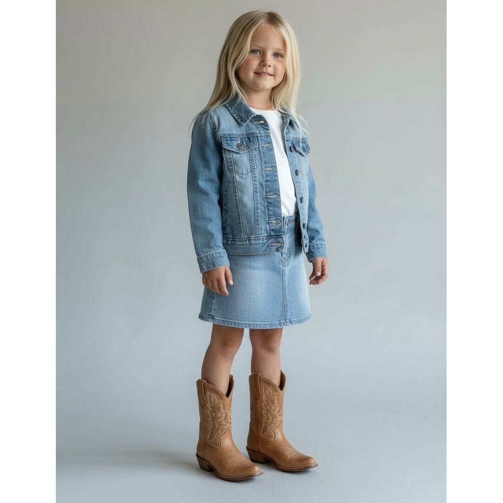 OshKosh Bgosh Kids Denim Jacket‎ Size 6-6x Light Wash Blue Jean Outerwear